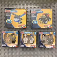Make-It Blocks Vehículos Policiales y Militares y Minifiguras - Lote de 5 - TOTALMENTE NUEVO