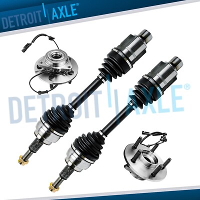4pc Kit for 2006 - 2009 Dodge Ram 1500 Front CV Axle Shaft Wheel Bearing & Hub