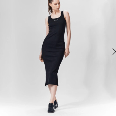 GIGII s SoHo Black Ribbed Midi Dress NWT XS