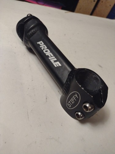 Profile Stiffy 1" Threadless Road Stem Black 25.4 Bar Clamp 120mm Length - Picture 2 of 13