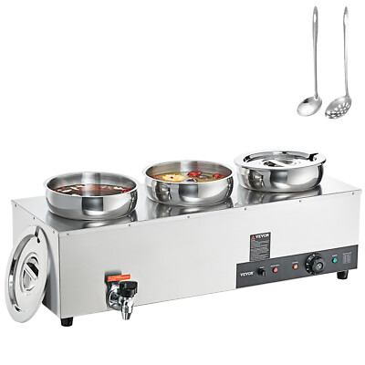 VEVOR 3*7.4Qt Pot Soup Warmer Commercial Soup Station Kettle Warmer Bain Marie