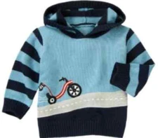 Gymboree JUNIOR RACER big-wheel striped sleeve sweater size 3-6 months NWT