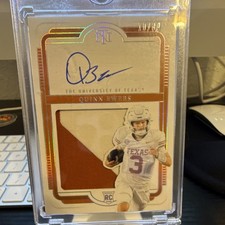 Panini 2025 Nat'l Treasures Quinn Ewers Rookie Patch Auto #104 /49 Texas
