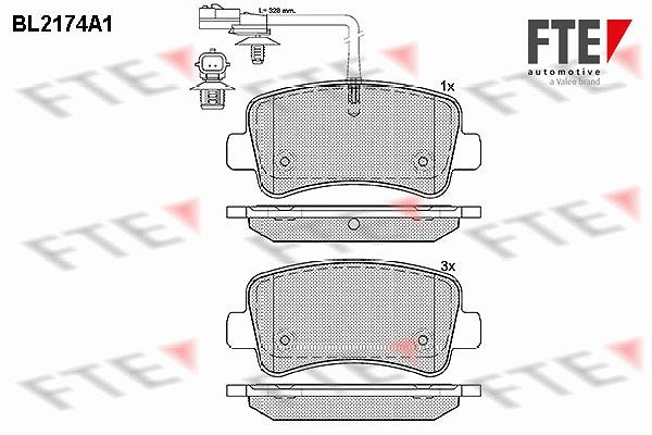 FTE Bremsbelagsatz, Scheibenbremse Hinterachse U.A. FüR Nissan, Opel, Renault-image