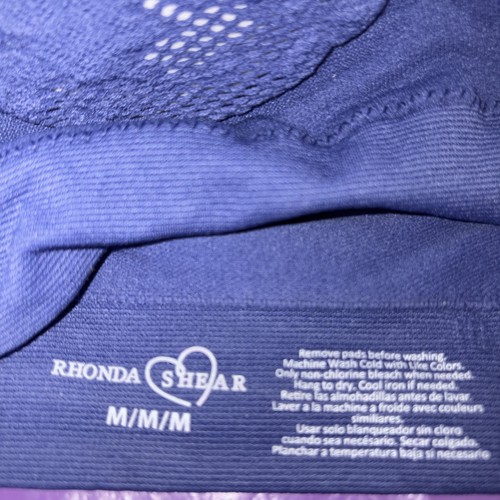 Brand New Rhonda Sheer Bra Size M Set of 2 Blue & White Removable Pads Lace NEW - Picture 3 of 6