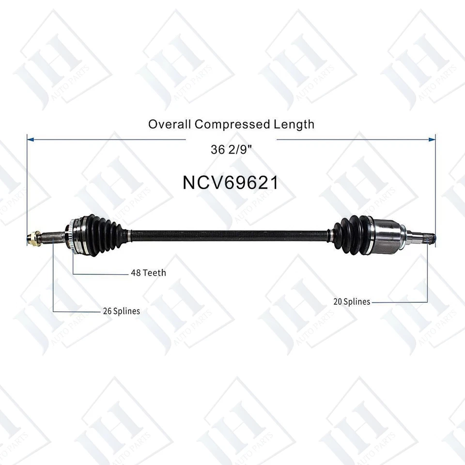 OE Front Pair Left Right CV Axle Shaft Set For 2004-09 Toyota Prius L4 1.5L FWD - Image 3 of 4
