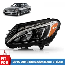 LED Headlight For 2015-2018 Mercedes Benz C-Class w/o Cornering Lamps Left Side