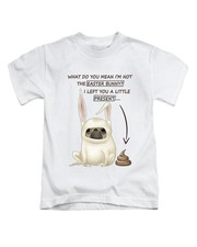 Maglietta Not The Easter Bunny Adulti Divertente Carlino Cane Easter Meme Top