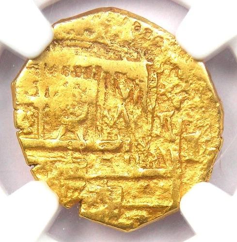 1598-1621 Spain Gold Cob Escudo Philip III Coin 1E - Certified NGC AU50 - Rare!