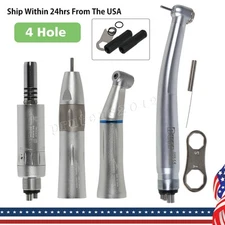 Push Button Dental High Slow Speed Handpiece Motor Set 4 Holes USA