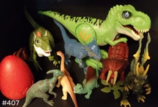 Dino Toy Lot* Robo Alive Roaring Attacking Green T-Rex Robotic Toy+Misc DinoToys