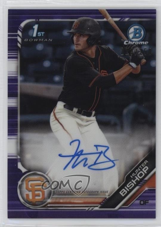 2019 Bowman Draft Chrome Pick Purple Refractor 214/250 Hunter Bishop Auto 1oq8