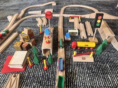 Brio VIntage Wooden Train SET 90+ Pieces From  Sweden Compatible Geoffrey IKEA