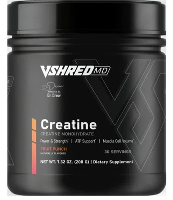 V SHRED VSHRED MD Dr. Drew Creatine Monohydrate Powder Fruit Punch Flavor 208g