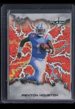 2025 Leaf Flash Peyton Houston 1/1 Football Card Red Sparkle 1 of 1 Rookie RC
