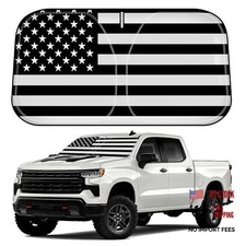 Windshield Sun Shade for Silver Black-Fit 2019-2025 Chevy Silverado 1500