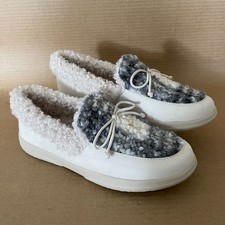 Vionic Slippers Claribel Cream Plaid Vio Motion Moccasin Womens 9.5M