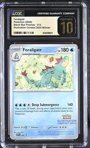 POKEMON CGC PRISTINE 10 FERALIGATR ILLUSTRATION CONTEST WINNER