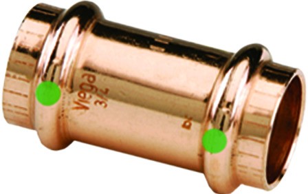 Viega 78047 ProPress Zero Lead Copper Coupling with Stop 1/2-Inch P x P, 1 Pack