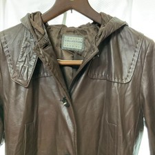 USED ISSEY MIYAKE HIGH LEATHER LONG COAT ACCEPTABLE