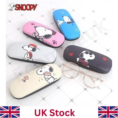 BRANDED 1 x Colourful SNOOPY Hard Shell Glasses Case PEANUTS Spectacle Case Grey