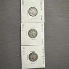 Lot of Three 1920 Mercury Dimes - 90% Silver