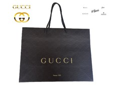 Gucci Italia Authentic Gift Shopping Bag Large Monogram GG Embossed 12 X 15 X 7