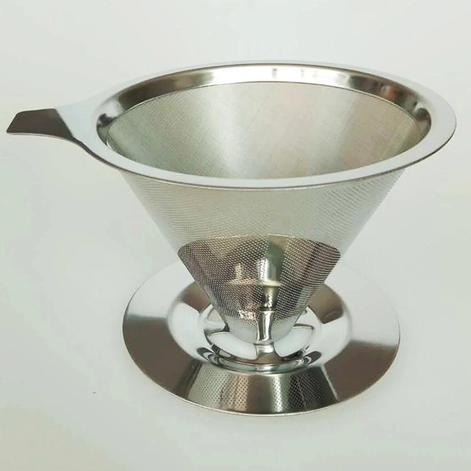 Pour Over Coffee Filter Stainless Steel Reusable Cone Slow Dripper Cup 800 Mesh. - Image 2 of 4