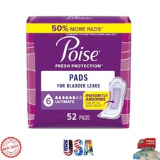Regular Length Women s Incontinence Pads - 52 Count, Odor Control Comfort Fit