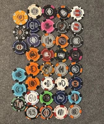 Harley-Davidson Konvolut Pokerchips/Jetons, Deutschland & Europa - 38 Stück - Bild 1 von 4