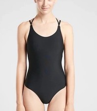 NWOT ATHLETA XL Black Keyhole One Piece Swimsuit Quick Dry