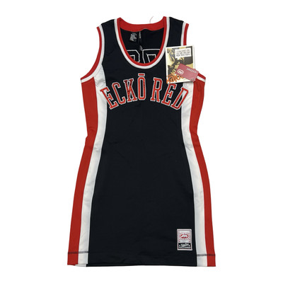 Ecko Red Dress Womens Medium Black Red White Athletic Jersey Bodycon 72 Logo NWT