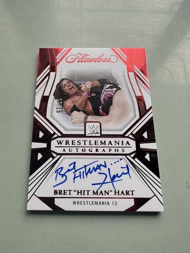 2024 Panini Flawless WWE Wrestlemania Autograph Ruby Bret Hit Man Hart /15 - Picture 7 of 10