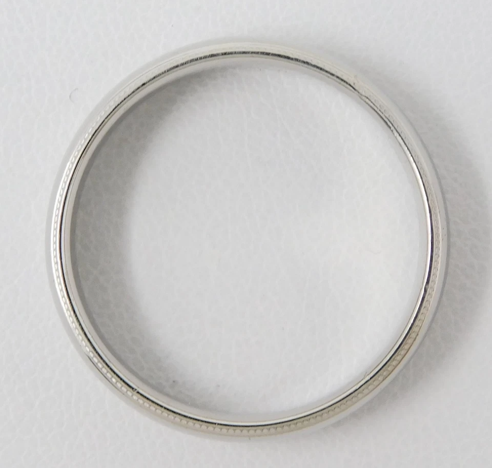 Alianza de boda borde milgrain de 5,9 mm platino tamaño 10 1/2 A7394 Foto 4 de 4