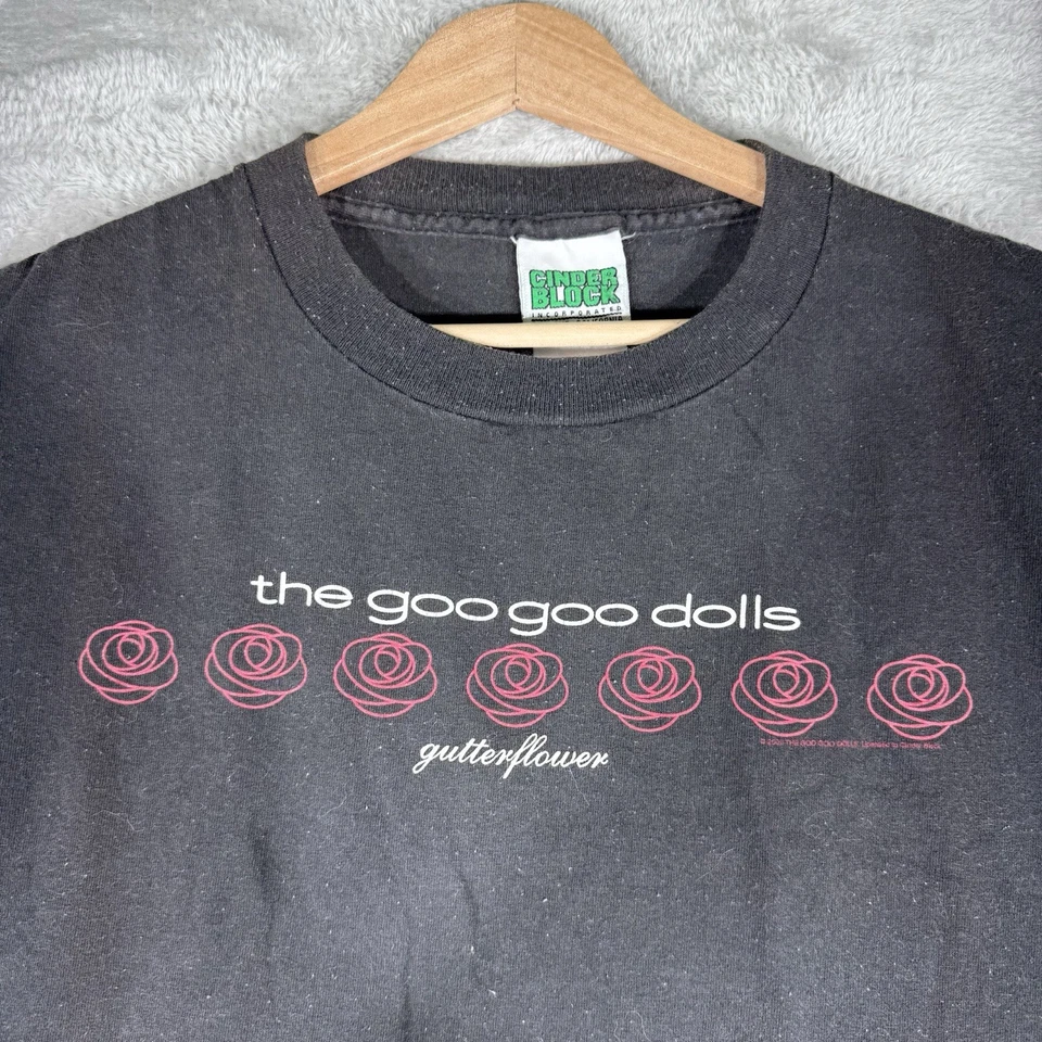 VTG The Goo Goo Dolls Gutterflower Shirt Mens (M/L) Black Y2K Cinder Block - Image 2 of 4