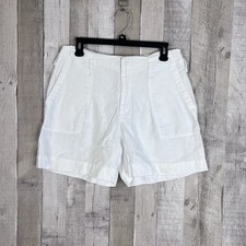 Lauren Ralph Lauren Women High Waisted Linen Shorts Size 4 White Preppy Beach