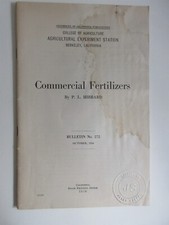 Commercial Fertilizers 1916 booklet University of California Berkeley