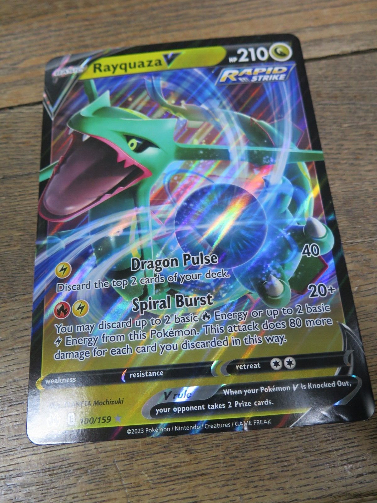 Rayquaza V 100/159 Full Art- Crown Zenith Pokémon PACK FRESH MINT CONDITION LG