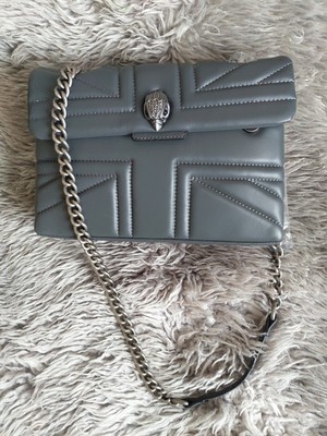 grey leather clutch