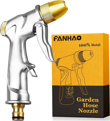 FANHAO Garten Handbrause, 100% Metall Hochdruck Gartenbrause, Wasserdurchfluss