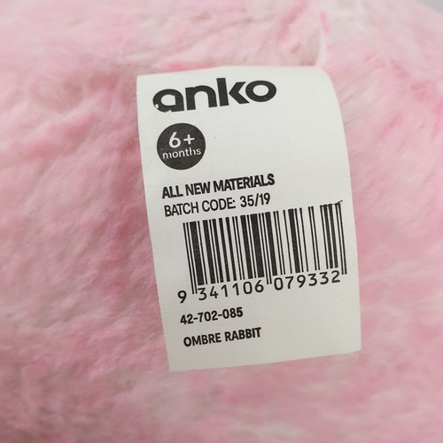 ANKO Ombre Conejo de Pascua Conejo Rosa Blanco Tie dye Kmart 27 cm Juguete de Peluche Suave En muy buena condición - Imagen 12 de 13