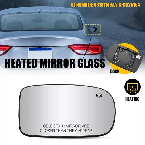 Front RH Right Side Mirror Glass W/ Electric Heated For 2011-2021 Dodge Charger