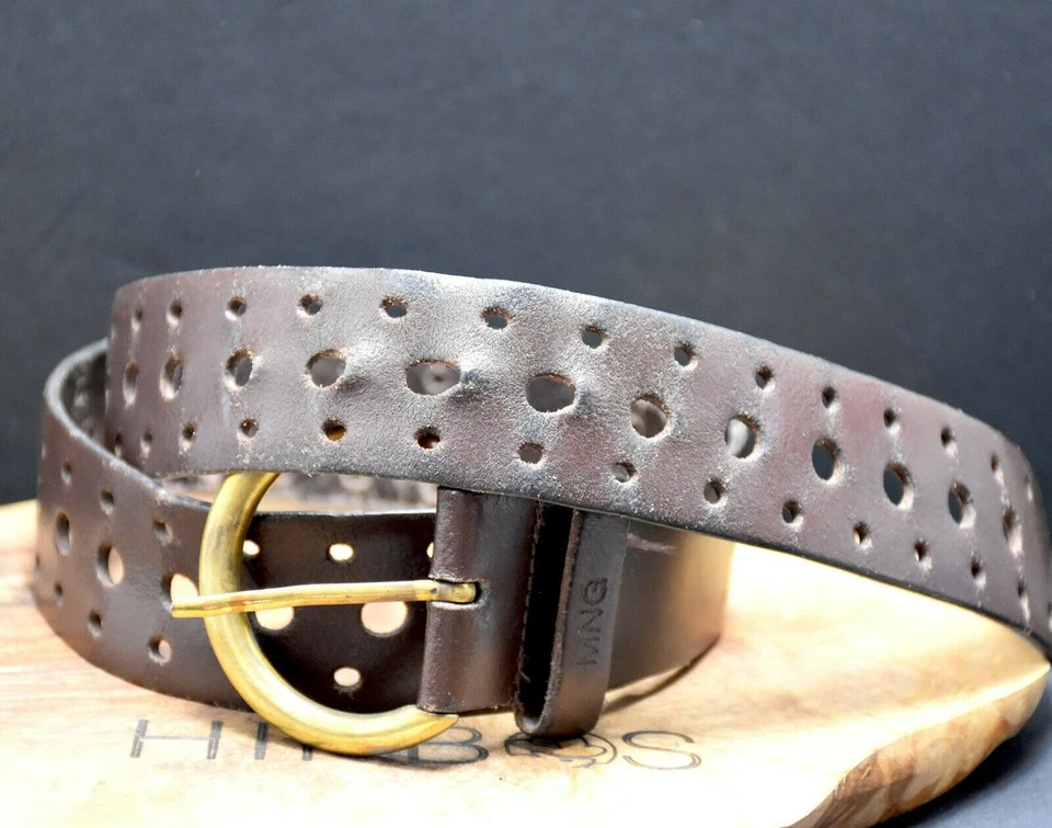 Mango Vintage Damen Gürtel Leder Jeans Taillengürtel Braun Größe 30 - Bild 4 von 4