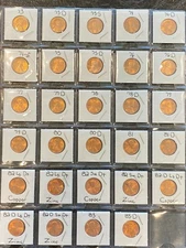 Complete Red choice/gem BU Memorial cent set 1973-1983 29 coins!