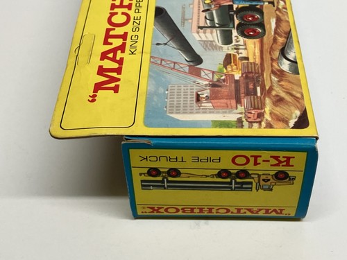 original / vintage MATCHBOX KING SIZE K-10 PIPE TRUCK in Original Box - Picture 5 of 13