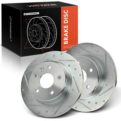 A-Premium Rear Side Drilled Brake Rotors for Chevrolet Cruze Volt Bolt EV EUV