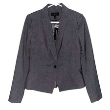 Worthington Admiral Gray Heather Business Career Blazer Jacket Size 4 NWT