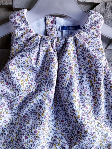 JACADI - ENSEMBLE 2P BÉBÉ FILLE LIBERTY, COL VOLANT & INTÉRIEUR MOLLETON 3M achats