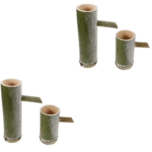Set of 2 Aquariumdekoration Aus Bambus Brunnen Solar- Teich - Bild 7 von 12