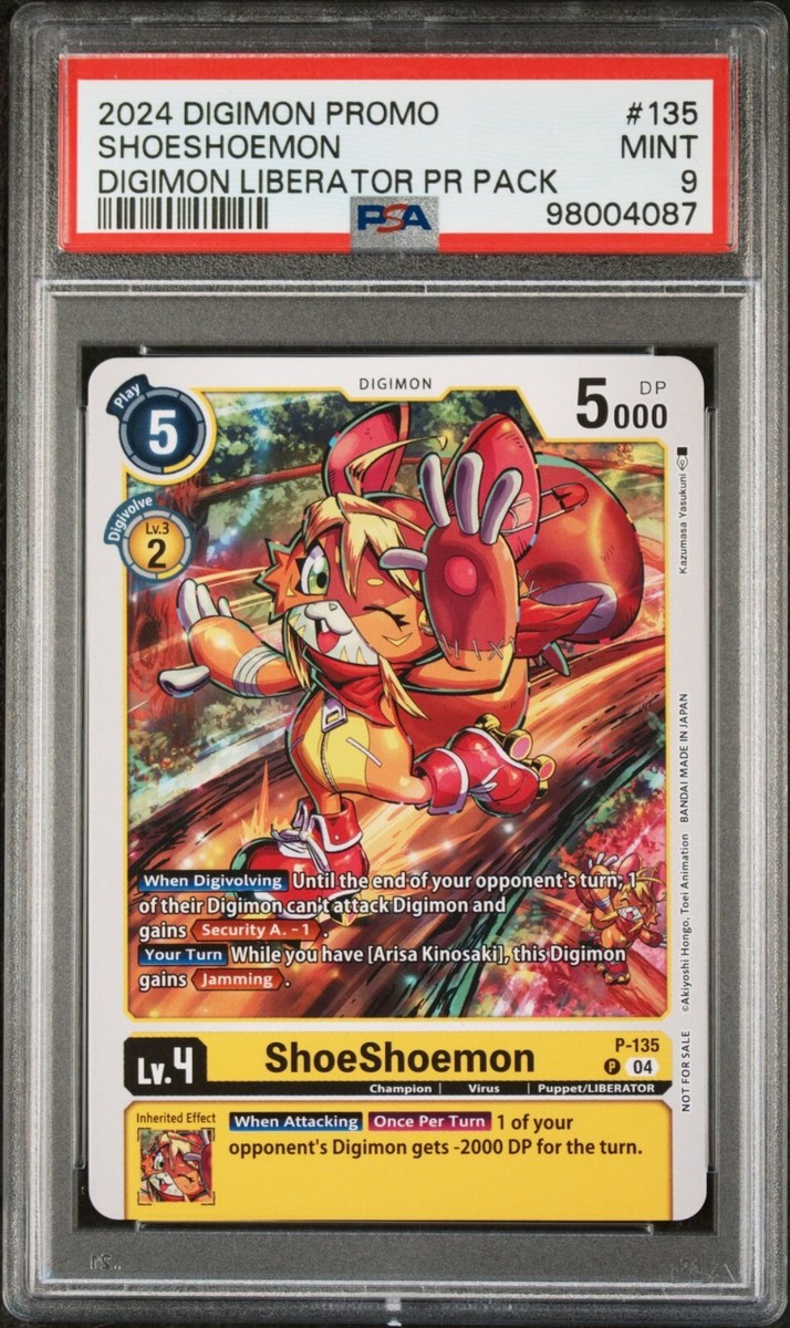 PSA 9 DIGIMON ShoeShoemon 2024 Digimon Liberator Promo Pack